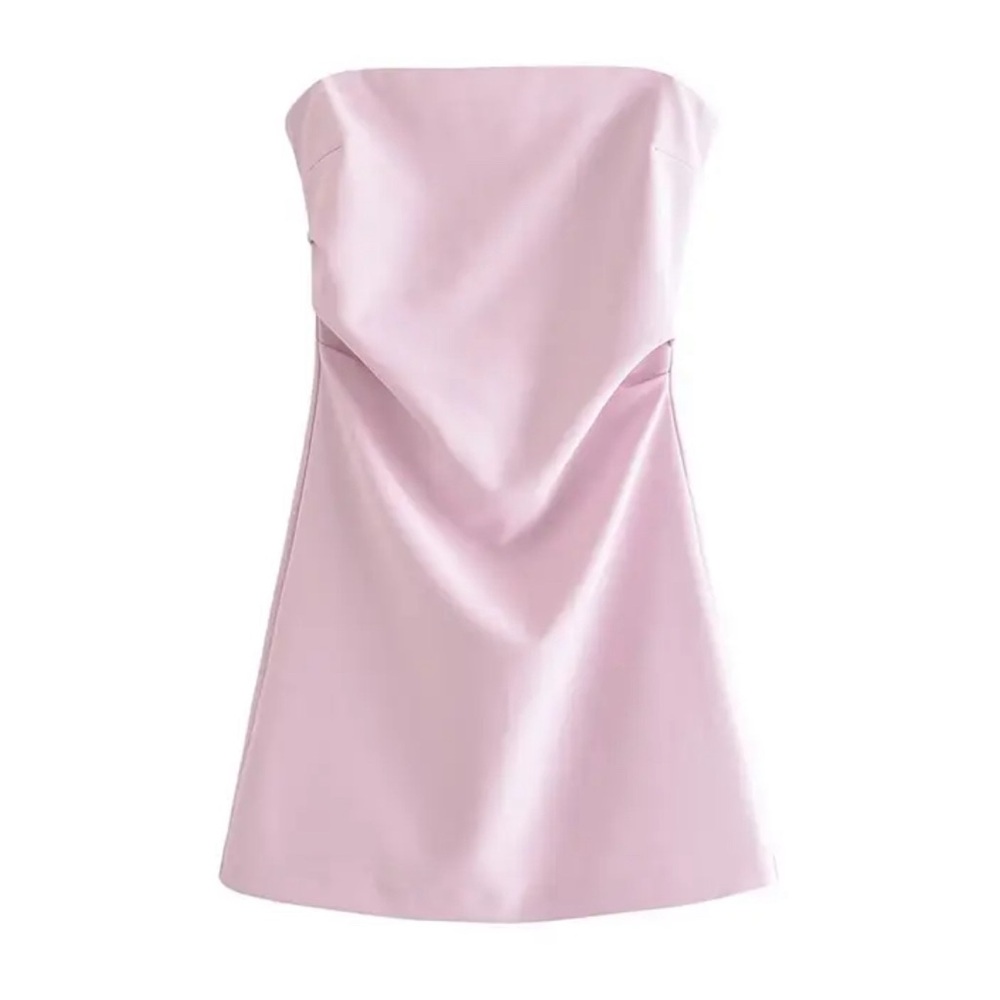 Pink Strapless Corset Dress Dress - Size S